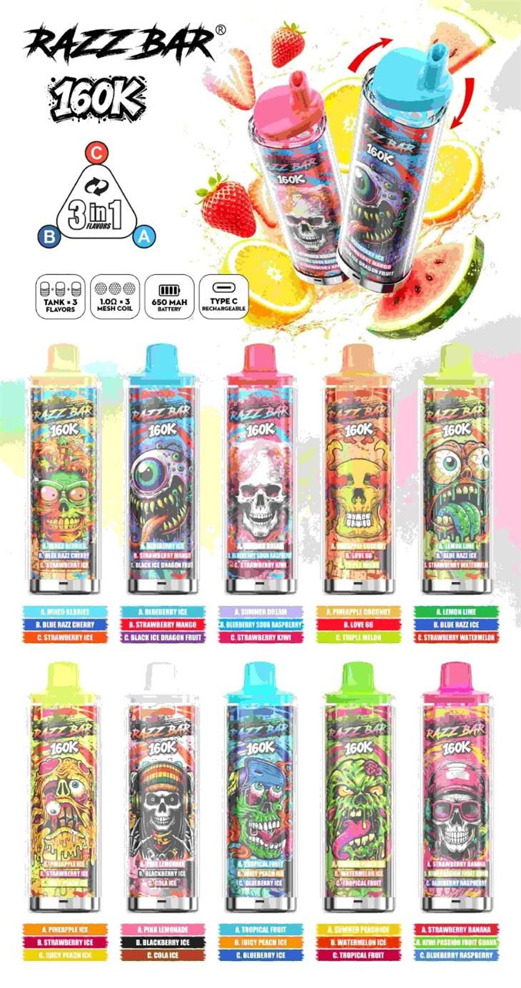 Razz Bar 160K Puffs 160k Eu Spain France Disposable Vape price