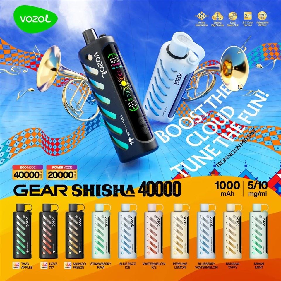 EU Warehouse Vozol Gear Hookah 40000 Puff 40K DTL Disposable Shisha Vape