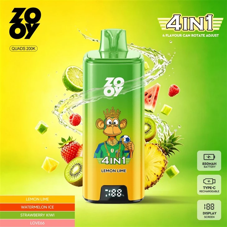 ZOOY 4in1 Quads 200k Puffs Disposable Vape EU Warehouse suppliers